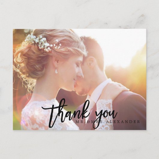 PixDezines Wedding Bedankt / Modern Script Briefkaart (Voorkant)