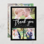 PixDezines Wedding Bedankt / Modern Script Briefkaart (Voorkant / Achterkant)