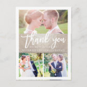 PixDezines Wedding Dank u/Faux Zilver/Script Briefkaart (Voorkant)