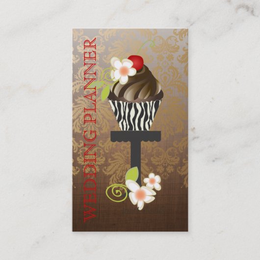 PixDezines, Weddingplanner+Fidora Damask Visitekaartje (Voorkant)