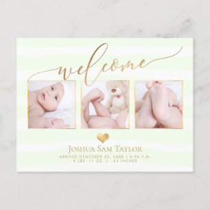 PixDezines Welkomstaankondiging geboorte/Hart Aankondigingskaart