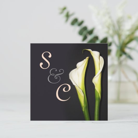PixDezines WHITE CALLA MENTION DES INVITATIONS DE (Debout devant)