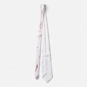 PixDezines White Marble+Faux Rose Gold Aderen Stropdas (Achterkant)