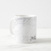 PixDezines WHITE MARBLE Koffiemok (Voorkant links)