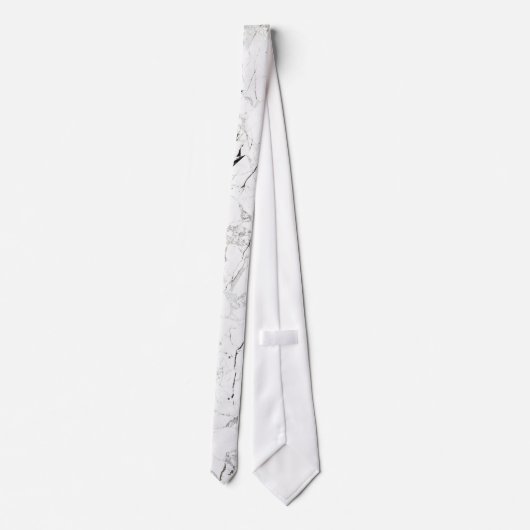 PixDezines White Marble Slab Stropdas (Achterkant)