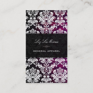 PixDezines White Pique Damask Visitekaartje
