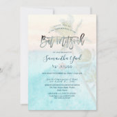 PixDezines White Sand Beach Bat mitzvah Invitation (Devant)