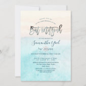 PixDezines White Sand Beach Bat Mitzvah Invitation Kaart (Voorkant)
