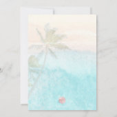 PixDezines White Sand Beach Bat Mitzvah Invitation Kaart (Achterkant)