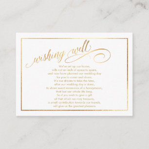 PixDezines Wishing Well/Marble /White+Gold Informatiekaartje