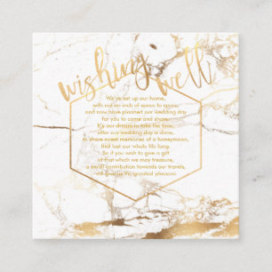 PixDezines Wishing Well/Marble /White+Gold Informatiekaartje