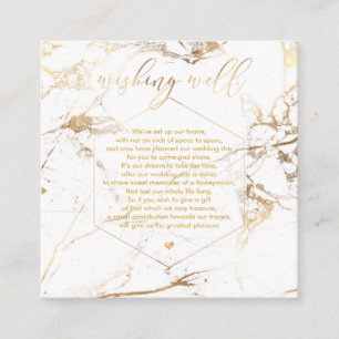 PixDezines Wishing Well/Marble /White+Gold Informatiekaartje