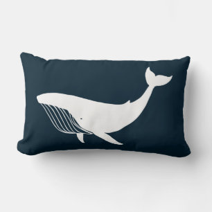 PixDezines witte + blauwe walvis / doe-het-zelf ac Kussen