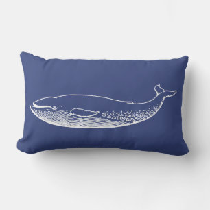 PixDezines witte + blauwe walvis / doe-het-zelf ac Kussen