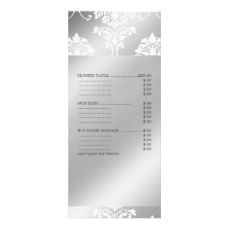 PixDezines Witte Damask Spa Diensten Menu