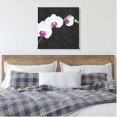PixDezines Witte Orchidee/DIY Achtergrondkleur Canvas Afdruk (Insitu (Slaapkamer))