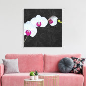 PixDezines Witte Orchidee/DIY Achtergrondkleur Canvas Afdruk (Insitu (Woonkamer))