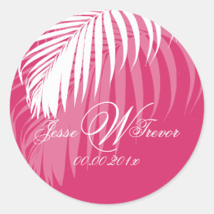PixDezines Witte Palm Fronds, DIY achtergrond Ronde Sticker