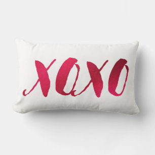 PixDezines XOXO in Faux Rode Folie Kussen