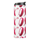 PixDezines xoxo/rood/DIY achtergrond Thermosbeker (Gedraaid links)