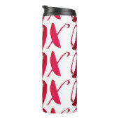 PixDezines xoxo/rood/DIY achtergrond Thermosbeker (Geroteerd rechts)