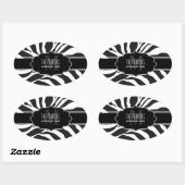 PixDezines zebra/DIY kleuren Ovale Sticker (Vel)
