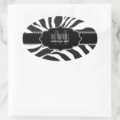 PixDezines zebra/DIY kleuren Ovale Sticker (Tas)