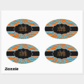 PixDezines zebra/DIY kleuren Ovale Sticker (Vel)