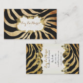 PixDezines  zebra/faux perkament Visitekaartje (Voorkant / Achterkant)