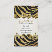PixDezines  zebra/faux perkament Visitekaartje (Achterkant)