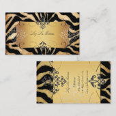 PixDezines ZEBRA/LACE DAMASK Visitekaartje (Voorkant / Achterkant)