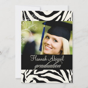 PixDezines Zebra Print 2011 Afstuderen Invites Kaart