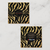 PixDezines  ZEBRA STRIPES Vierkante Visitekaartje (Voorkant / Achterkant)