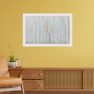 PixDezines Zilveren Berkenbos DIY Rand Kleur Poster