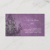 PixDezines Zwart+Wit Kroonluchter/DIY achtergrond Visitekaartje (Achterkant)