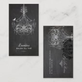 PixDezines Zwart+Wit Kroonluchter/krijtbord Visitekaartje (Voorkant / Achterkant)