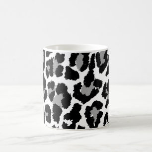 PixDezines zwart-wit luipaardprint Koffiemok