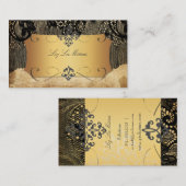 PixDezines  ZWARTE LACE/FAUX PARCHMENT Visitekaartje (Voorkant / Achterkant)