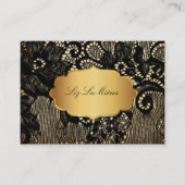 PixDezines  ZWARTE LACE/FAUX PARCHMENT Visitekaartje (Voorkant)