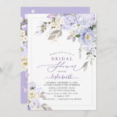 PixDezinesH2 Paars Hydrangea Roos Vrijgezellenfees Kaart (Voorkant / Achterkant)