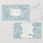 PixDezinves toile/blauwgroen rozen/DIY achtergrond Visitekaartje (Voorkant / Achterkant)