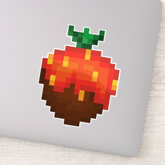Pixel aardbei bedekte chocolade  sticker (Detail)