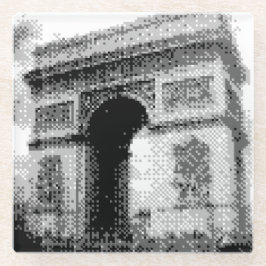 Pixel Art Arc de Triumph Glazen Onderzetter