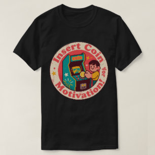 Pixel Art Arcade Coin Badge – Gaming Inspiratie T-shirt