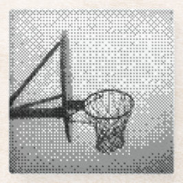 Pixel Art Basketball Hoop Glazen Onderzetter