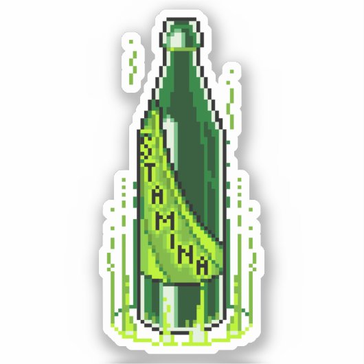 Pixel Art Beer Stamina Potion Sticker (Voorkant)