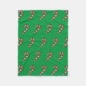 Pixel Art CANDY CANE Pattern - Black Outline Fleece Deken (Voorkant)