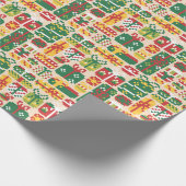 Pixel Art Christmas Gift Pattern Cadeaupapier (Hoek)