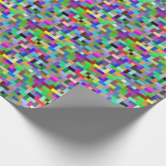 Pixel Art Colorful Squares Cadeaupapier (Hoek)