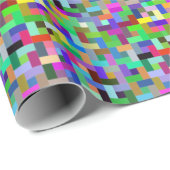 Pixel Art Colorful Squares Cadeaupapier (Rol Hoek)